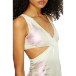 Robe courte cut-out en jersey métallisé