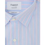 Chemise Ajustée bleue rayée rose