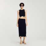 Jupe longue en maille à détail chaîne