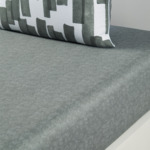 Lacoste - Drap housse en satin de coton lavé vert, L Stamp