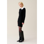 Robe maille noir col amovible