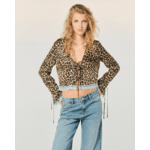 Top Manches Longues Bords Dentelle