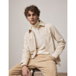 Surchemise cameron avec deux poches poitrine en velours côtelé uni ecru