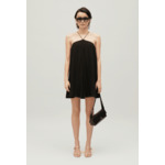 Robe courte plissée noire