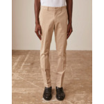 Chino maxence en twill de coton uni beige clair