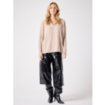 Pull poncho capuche cachemire Alix TERRE_FUMEE