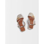 Sandales en cuir métallisé