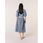 Jupe longue en organza motif floral