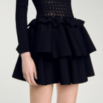 Robe en maille pointelle à volants