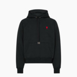 Ami Paris Hoodie Ami de Coeur Rouge Noir