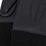Gants Cuir Graine Et Maille - Gants Homme - Noir
