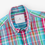 Chemise confort à carreaux vert mint