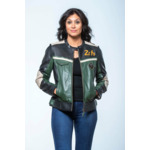 Blouson cuir femme Stacie Orange