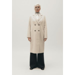 Manteau mi-long laine mélangée beige