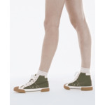 Baskets Montantes En Canvas Avec Empiecements Cuir