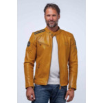 Blouson cuir 24 H Le Mans Duff4 jaune