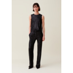 Pantalon droit à sequins noir