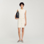 Robe courte en maille côtelée