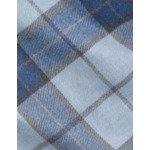 Chemise florian col français avec deux poches en flanelle de coton à carreaux bleu