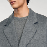 Manteau droit en drap de laine