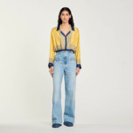 Chemise courte en soie imprimée