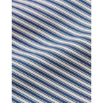 Chemise col figaret en popeline rayée marine