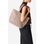 Cabas M En Cuir Matelassé En Coton Et Lin Mélangé