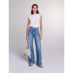 Jeans droit ajouré et perlé