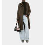 Manteau Long En Laine Style Trench Kaki Femme