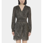 Robe Courte En Jersey Métallisé Bronze Femme