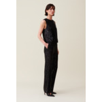 Pantalon droit à sequins noir
