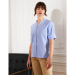 Chemise Bailey rayée en popeline bleue
