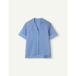 Chemise Bailey rayée en popeline bleue