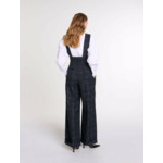 Pantalon large à bretelles en tweed