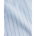 Chemise col figaret en twill de coton rayé bleu