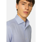 Chemise Pied-de-poule En Coton Bleu Regular Fit