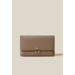 Pochette large cuir grainé