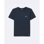 T-shirt bleu marine broderie vélo