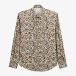 Chemise à fleurs vert militaire