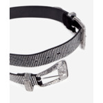 Ceinture En Cuir Avec Strass Et Double Boucle Western