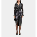 Jupe Mi-Longue Métallisée Femme