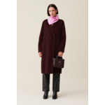Manteau long droit bordeaux