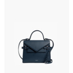 Sac à main double rabat moyen modèle Emilie en cuir grainé