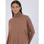 Pull poncho col roulé cachemire Margareth FAUVE