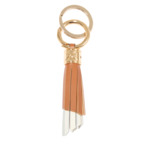 PREMIER FLIRT DE LANCEL - PORTE-CLES POMPON M - Camel/Neige