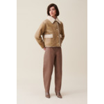 Veste peau lainée courte beige