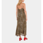 Robe Nuisette Longue En Soie Imprimé Léopard Femme