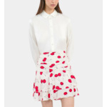 Jupe Courte Drapée Avec Imprimé Cerise Femme