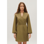 Robe courte portefeuille col mao