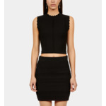 Jupe Courte Noire En Maille Femme